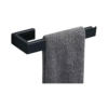 Premium Square Hand Towel Holder | Matte Black Architectural Towel Bar with Concealed Screws