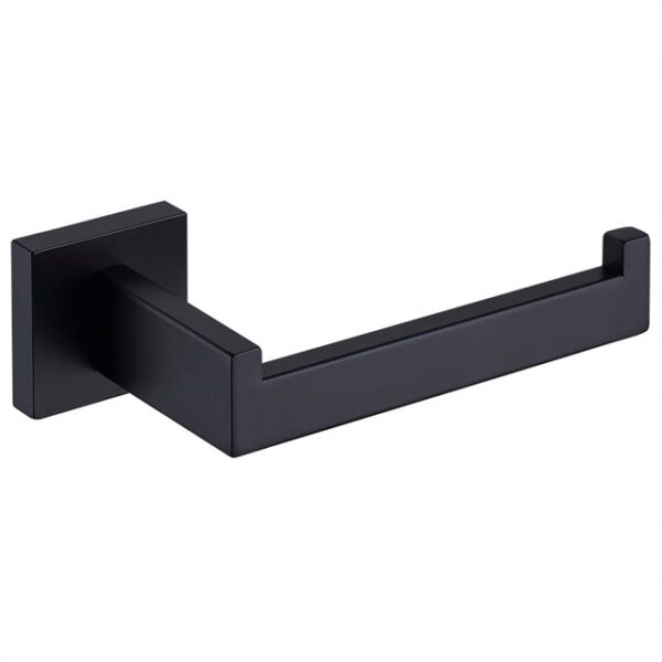Premium Square Hand Towel Holder | Matte Black Architectural Towel Bar with Concealed Screws