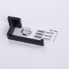 Premium Square Hand Towel Holder | Matte Black Architectural Towel Bar with Concealed Screws