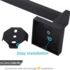 Premium Square Hand Towel Holder | Matte Black Architectural Towel Bar with Concealed Screws