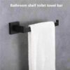Premium Square Hand Towel Holder | Matte Black Architectural Towel Bar with Concealed Screws