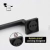 Premium Square Hand Towel Holder | Matte Black Architectural Towel Bar with Concealed Screws