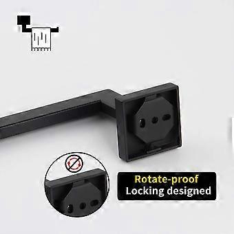 Premium Square Hand Towel Holder | Matte Black Architectural Towel Bar with Concealed Screws
