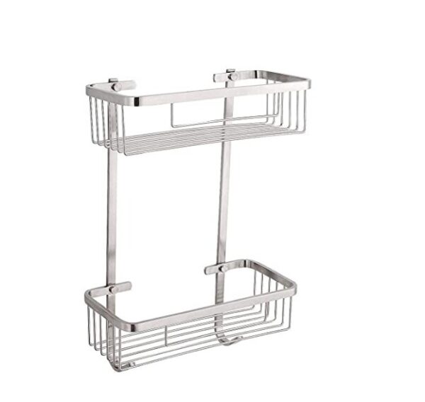 Heavy Duty Rectangle Double Wire Shelf | 30 cm SS304 Mirror Finish Rack