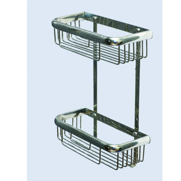 Heavy Duty Rectangle Double Wire Shelf | 30 cm SS304 Mirror Finish Rack