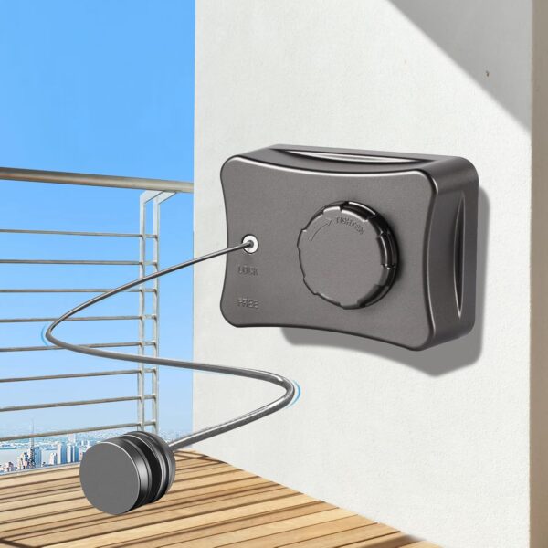 3-Meter Heavy Duty Retractable Clothesline | Wall-Mounted Adjustable Laundry Line with Tension Lock