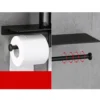Double Sided Tissue Holder | Matte Black Dual-Roll Paper Holder with 27cm Integrated Utility Shelf