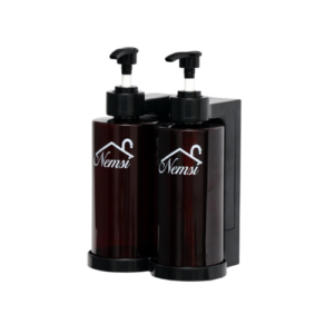 Twin Soap Dispenser | Dual 300ml Translucent Brown Wall-Mounted Pump Set