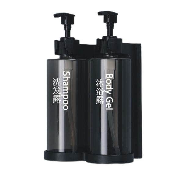 Twin Soap Dispenser | Dual 300ml Translucent Brown Wall-Mounted Pump Set