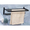 Towel Shelf | 60cm Matte Black Storage Rack with Integrated Towel Bar
