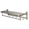Towel Shelf | 60cm Stainless Steel Multi-Function Rack with 8 Hooks