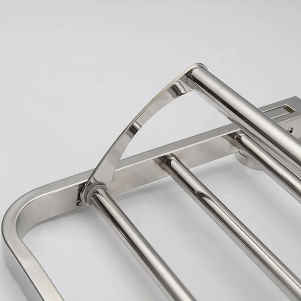 Towel Shelf | 60cm Stainless Steel Multi-Function Rack with 8 Hooks