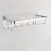 Towel Shelf | 60cm Stainless Steel Multi-Function Rack with 8 Hooks