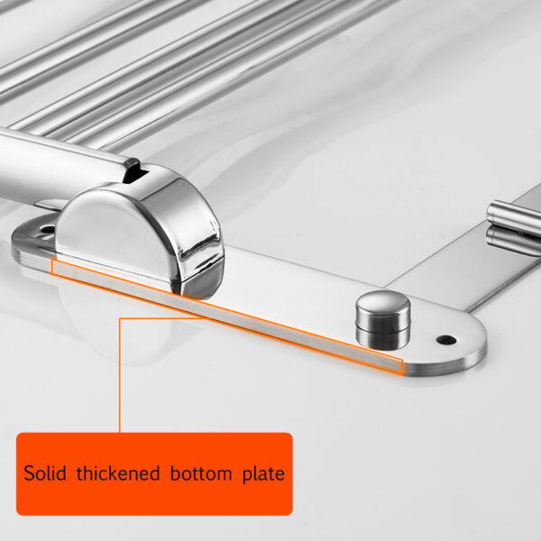 Towel Shelf | 60cm Stainless Steel Multi-Function Rack with 8 Hooks