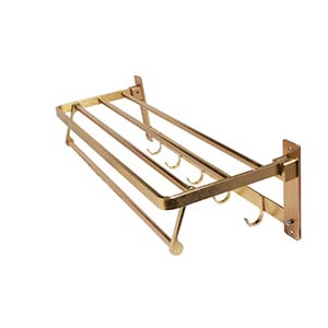 Aluminium Towel Shelf | 60cm Champagne Gold Tiered Storage Rack