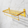 Aluminium Towel Shelf | 60cm Champagne Gold Tiered Storage Rack