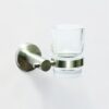 MATT Single Tumbler Holder | SS304 Brushed Stainless Steel Wall Rack with Ribbed Glass