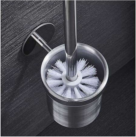 Stainless Steel Toilet Brush | Mirror-Finish Wall-Mounted Set with Stainless Steel Canister