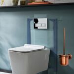 Stainless Steel Toilet Brush | Antique Copper Wall-Mounted Set with Stainless Steel Canister