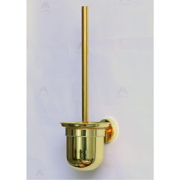 N146G – ( M0009A – Stainless Steel Toilet Brush – Gold ) Stainless Steel Toilet Brush | Polished Gold Wall-Mounted Set with Stainless Steel Canister