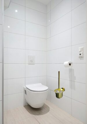 Stainless Steel Toilet Brush | Polished Gold Wall-Mounted Set with Stainless Steel Canister