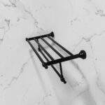 High Density Towel Rack | 60cm Matte Black Traditional Storage Shelf