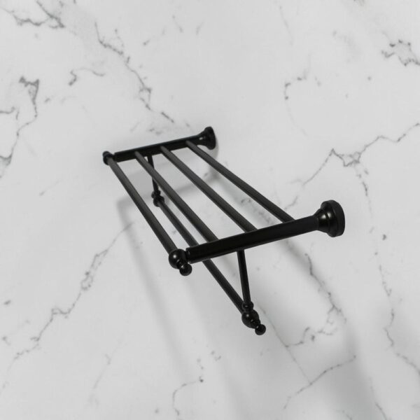 N167 ( High Density Towel Rack Black – 60cm ) 2 High Density Towel Rack | 60cm Matte Black Traditional Storage Shelf