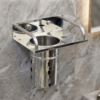 N186 – ( Toothbrush Holder – Stainless Steel Cup ) 3 Toothbrush Holder | Stainless Steel Wall-Mounted Organizer with Perforated Tumbler