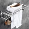 High Density Double Towel Bar | 60cm Matte Black Traditional Dual Rail