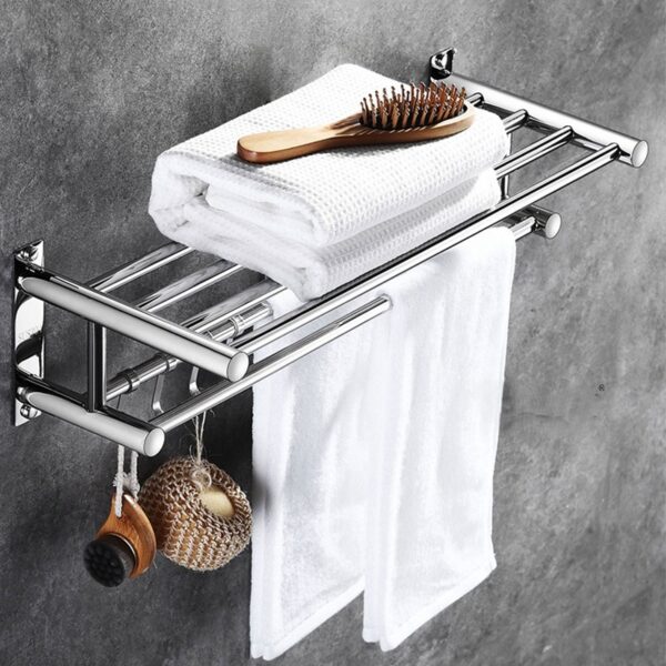 High Density Double Towel Bar | 60cm Matte Black Traditional Dual Rail