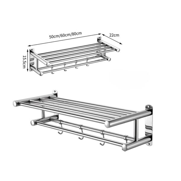 High Density Double Towel Bar | 60cm Matte Black Traditional Dual Rail
