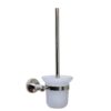 Glass Toilet Brush | Wall-Mounted Frosted Glass Canister with Polished Chrome Finish