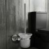 Glass Toilet Brush | Wall-Mounted Frosted Glass Canister with Polished Chrome Finish