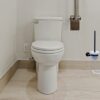Glass Toilet Brush | Matte Black SS304 Wall-Mounted Set with Frosted Glass Canister