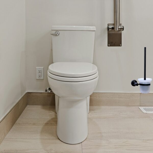 Glass Toilet Brush | Matte Black SS304 Wall-Mounted Set with Frosted Glass Canister