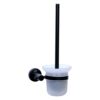 Glass Toilet Brush | Matte Black SS304 Wall-Mounted Set with Frosted Glass Canister