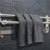 Double Towel Bar | 60cm Polished Chrome Rack with 5 Integrated Hooks