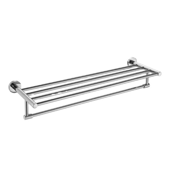 N240 – SS304 MATT , Towel Rack 60cm 2 Matt Towel Rack | 60cm Stainless Steel Tiered Shelf with Lower Drying Bar
