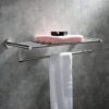 N240 – SS304 MATT , Towel Rack 60cm 5 Matt Towel Rack | 60cm Stainless Steel Tiered Shelf with Lower Drying Bar