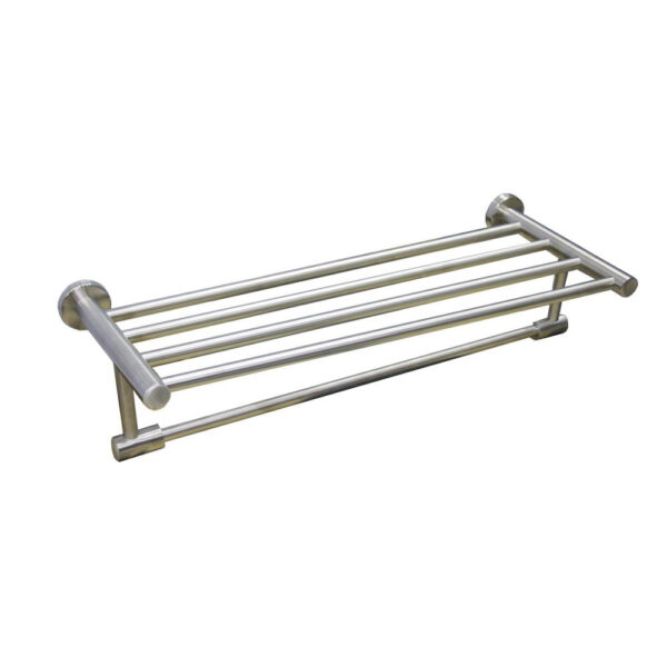 N240 – SS304 MATT , Towel Rack 60cm Matt Towel Rack | 60cm Stainless Steel Tiered Shelf with Lower Drying Bar