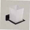 Premium Square Tumbler Holder | Matte Black Wall-Mounted Shelf with Frosted Square Tumbler