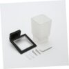 Premium Square Tumbler Holder | Matte Black Wall-Mounted Shelf with Frosted Square Tumbler