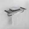 Heavy Duty Towel Rack | 60cm Gun Grey Stainless Steel Storage Shelf and Rail