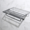 Heavy Duty Towel Rack | 60cm Gun Grey Stainless Steel Storage Shelf and Rail