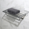 Heavy Duty Towel Rack | 60cm Gun Grey Stainless Steel Storage Shelf and Rail