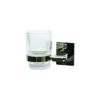Single Tumbler Holder | Polished Square-Base Wall Rack with Ribbed Glass
