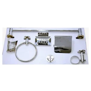 N053 M – ( 6 Pieces Bathroom Set – Mirror ) Luxury 6-Piece Bathroom Hardware Accessory Set | Mirror-Chrome Stainless Steel Wall-Mounted Set