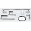 Wide Plate Luxury 6-Piece Bathroom Hardware Accessory Set | Dual Install (3M Adhesive or Screw-In) Mirror-Chrome Wall-Mounted Set