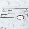 Wide Plate Luxury 6-Piece Bathroom Hardware Accessory Set | Dual Install (3M Adhesive or Screw-In) Mirror-Chrome Wall-Mounted Set