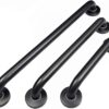 N063B Safety Grab Bar | 25cm x 40cm L-Shaped Matte Black Stainless Steel Support Rail